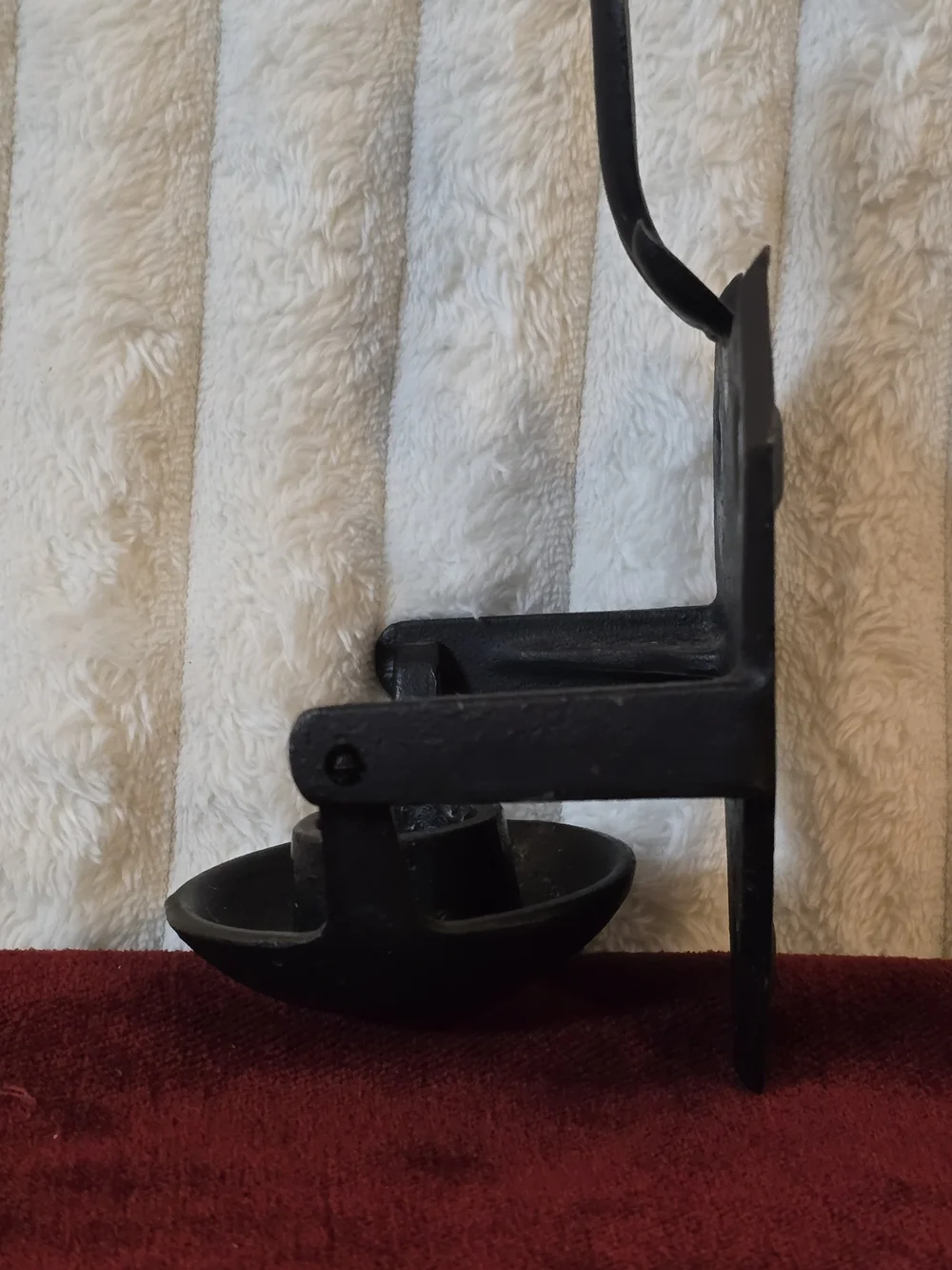 Vintage Cast Iron Swivel Candle Holder Trivet Wall Sconce -Gothic Iron Art JM20